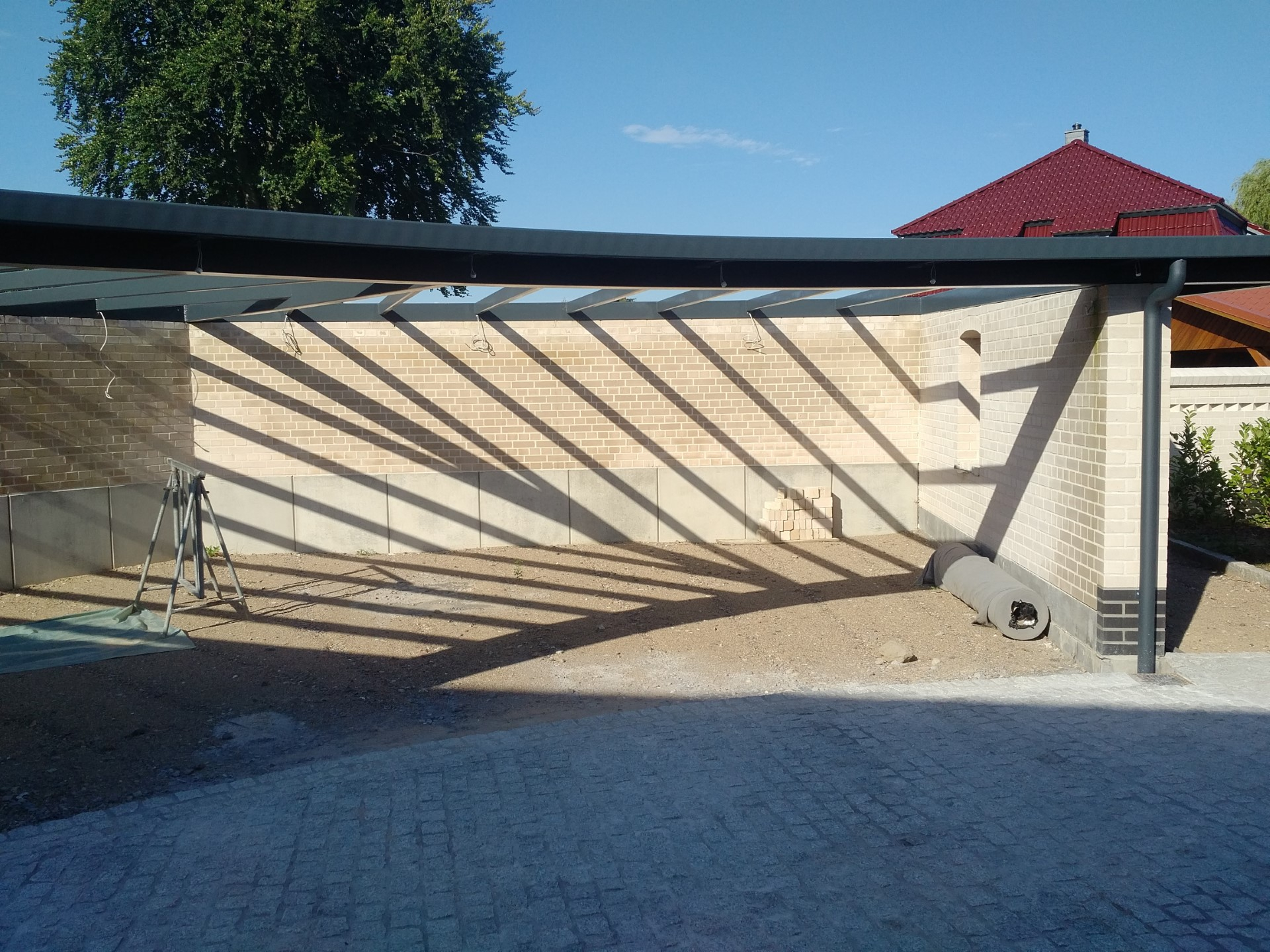 Terrassenüberdachung im Bau